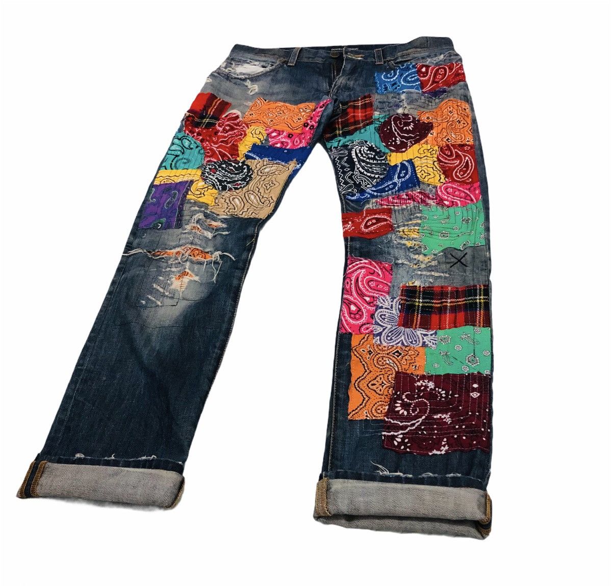 Designer “Colorful Paisley” Jeans Size US 32 / EU 48 - 7 Thumbnail