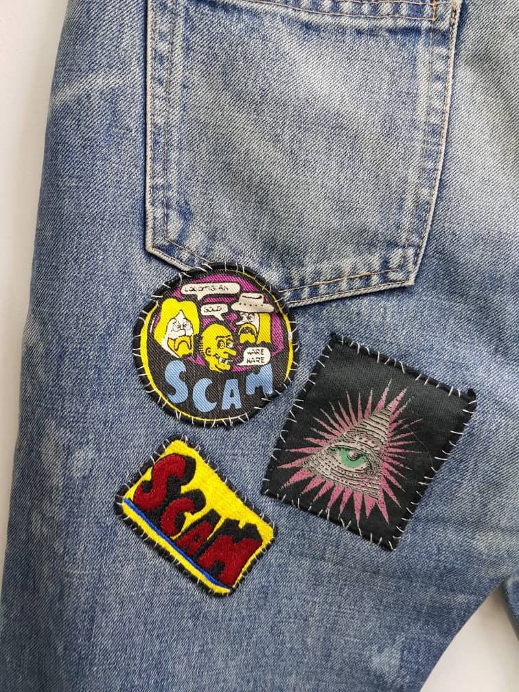 RARE 🔥 World Jeans International Distressed Pathces