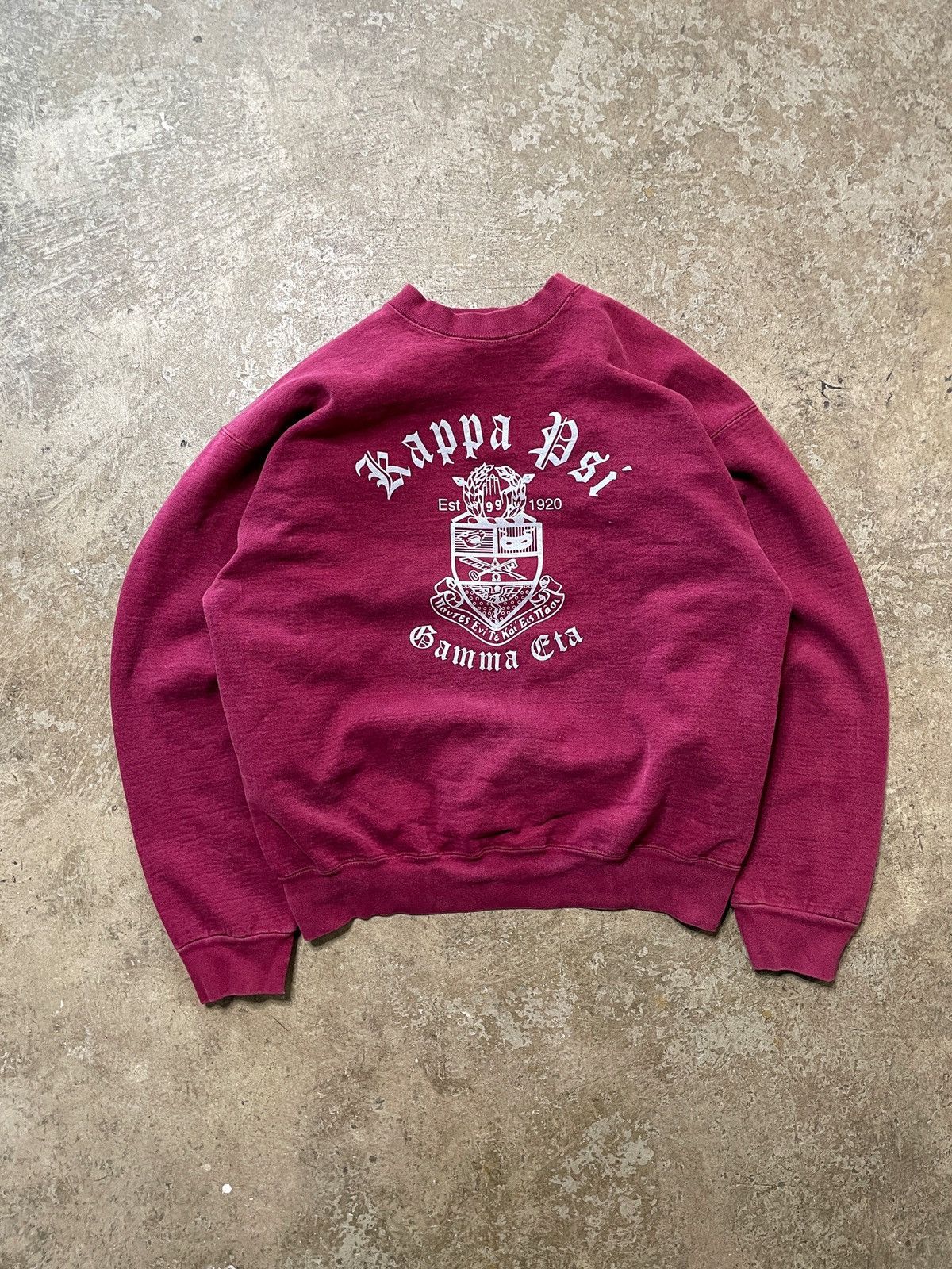 Fruit Of The Loom 1990s Heavyweight Fraternity Style Sweatshirt Faded Maroon Size US XL / EU 56 / 4 - 1 Thumbnail