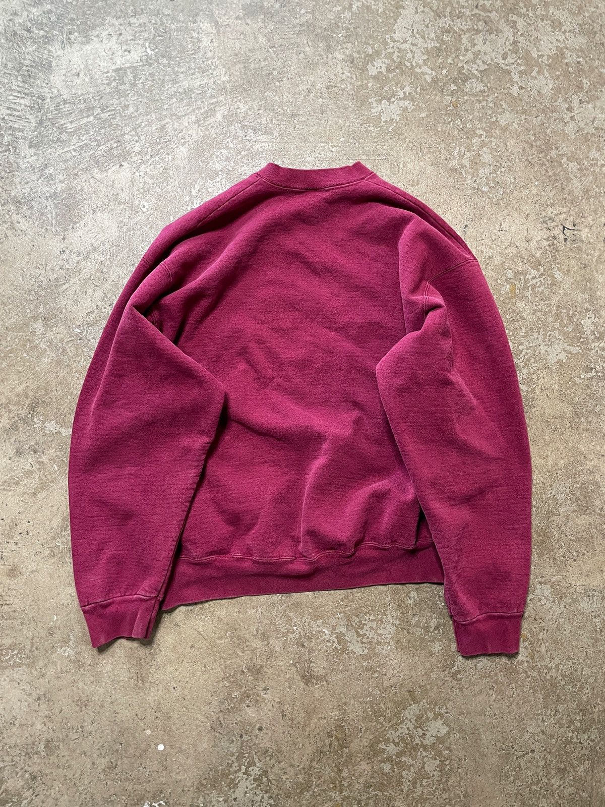 Fruit Of The Loom 1990s Heavyweight Fraternity Style Sweatshirt Faded Maroon Size US XL / EU 56 / 4 - 2 Thumbnail