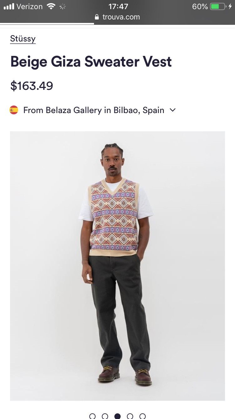 Stussy Giza Mosaic Knit Sweater Vest Size US M / EU 48-50 / 2 - 3 Thumbnail