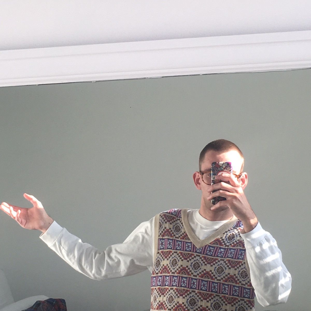 Stussy Giza Mosaic Knit Sweater Vest Size US M / EU 48-50 / 2 - 2 Thumbnail