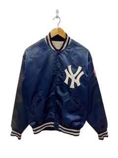 VINTAGE MAJESTIC NEW YORK YANKEES MLB SATIN JACKET SZ: L – Stay Alive  vintage store