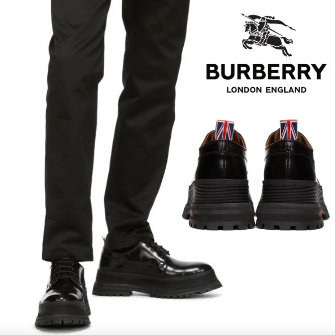 Burberry Black Jefferson Chunky Oxford Derby Shoes Lace Up