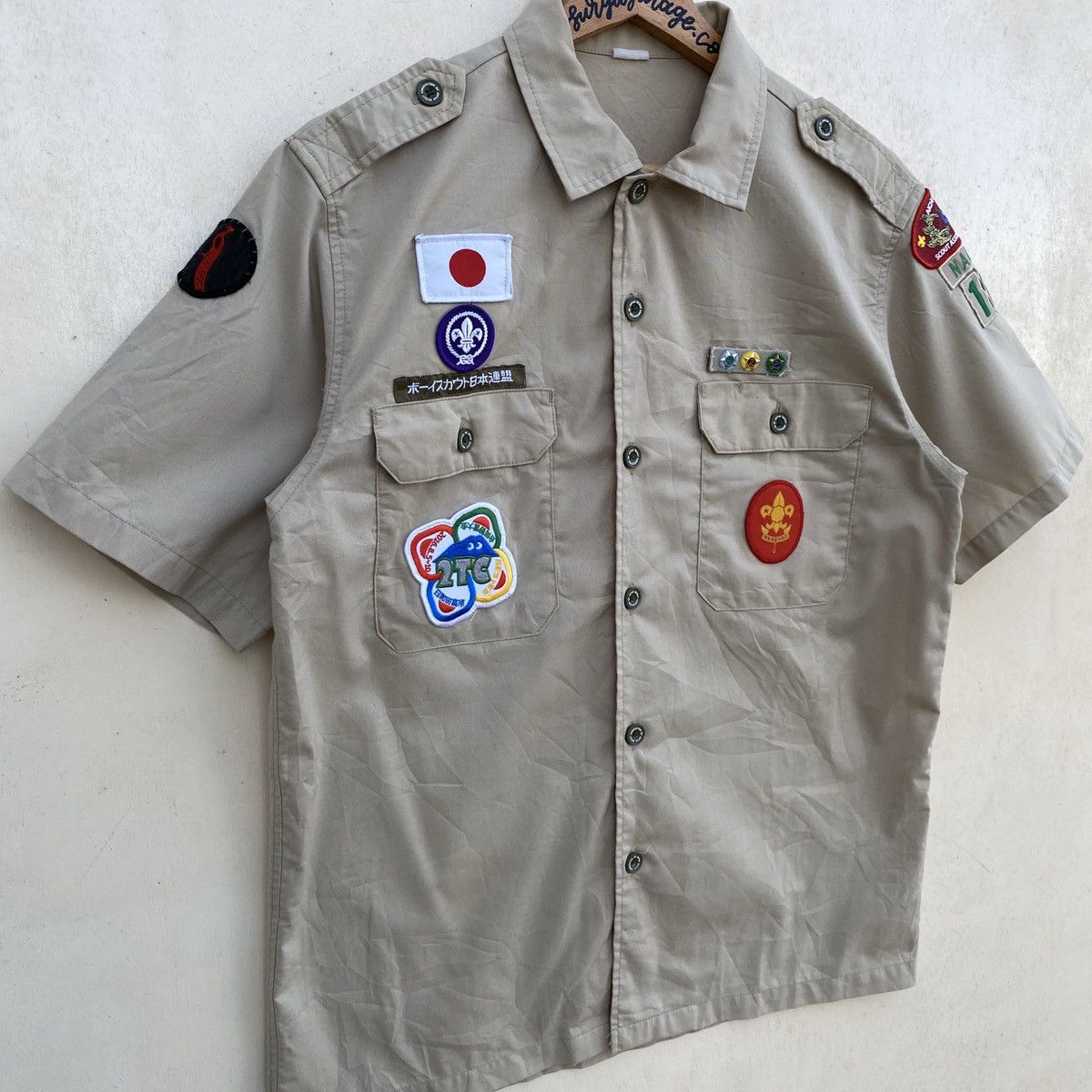 Japanese Brand Scout Association Of Japan Patches Shirt Button Ups Size US M / EU 48-50 / 2 - 3 Thumbnail
