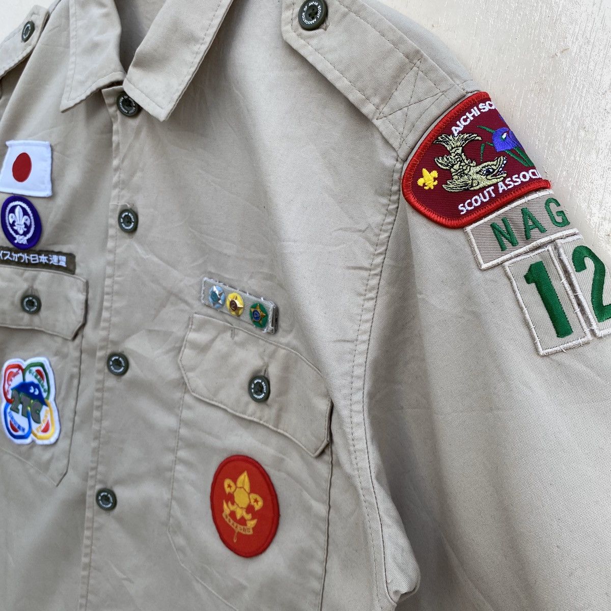 Japanese Brand Scout Association Of Japan Patches Shirt Button Ups Size US M / EU 48-50 / 2 - 8 Thumbnail