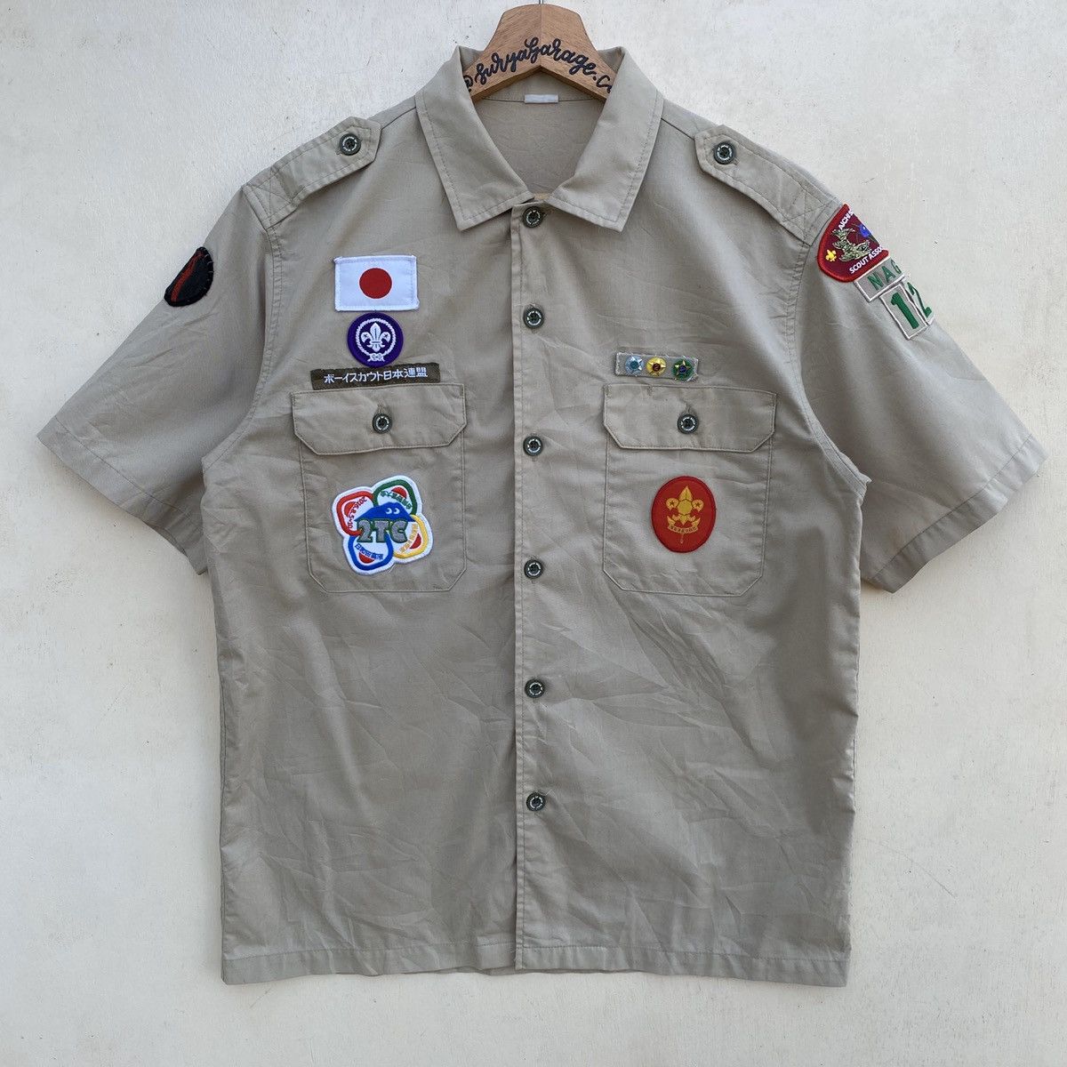 Japanese Brand Scout Association Of Japan Patches Shirt Button Ups Size US M / EU 48-50 / 2 - 1 Thumbnail