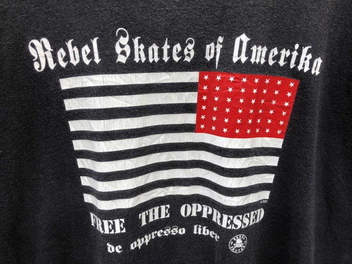 Vintage Vintage 90s Rebel Skates of America TShirt Size US XL / EU 56 / 4 - 3 Thumbnail