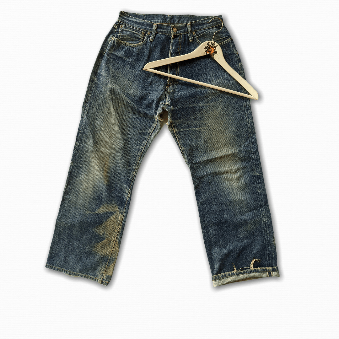 Vintage DENIME selvedge jeans acidwash distressed denim