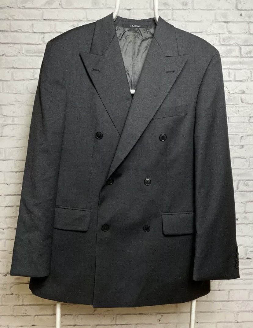 Vintage × Yves Saint Laurent Yves Saint Laurent YSL Blazer Pure New Wool Size L 50 Coat Size 50R - 1 Thumbnail