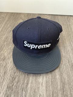 New Era Supreme Leather Box Logo | Grailed