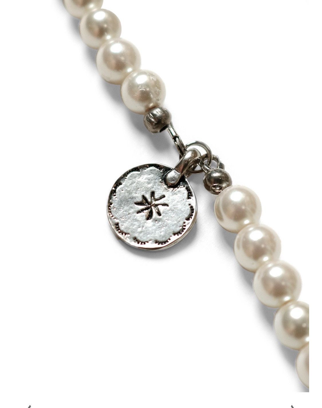 Kapital Kountry- Pearl x Deer skin necklace (white)
