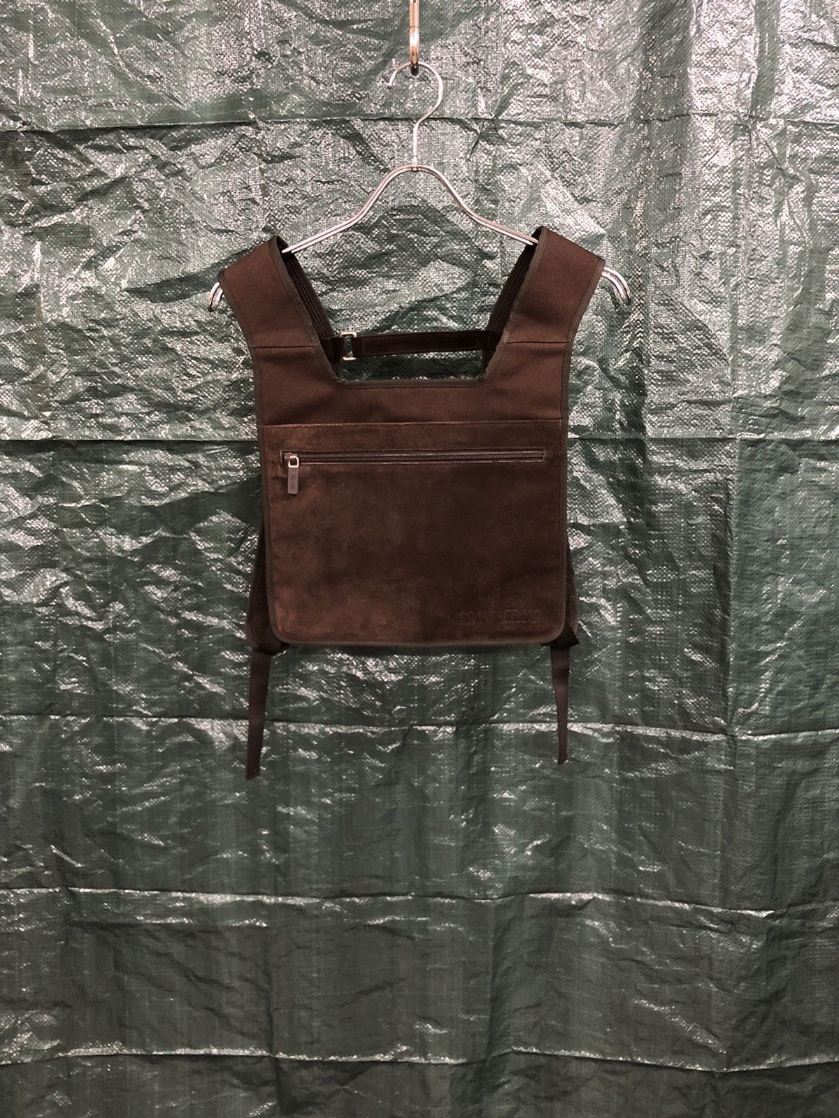 Pre-owned Miu Miu 1999  Suede Backpack Chest Rig