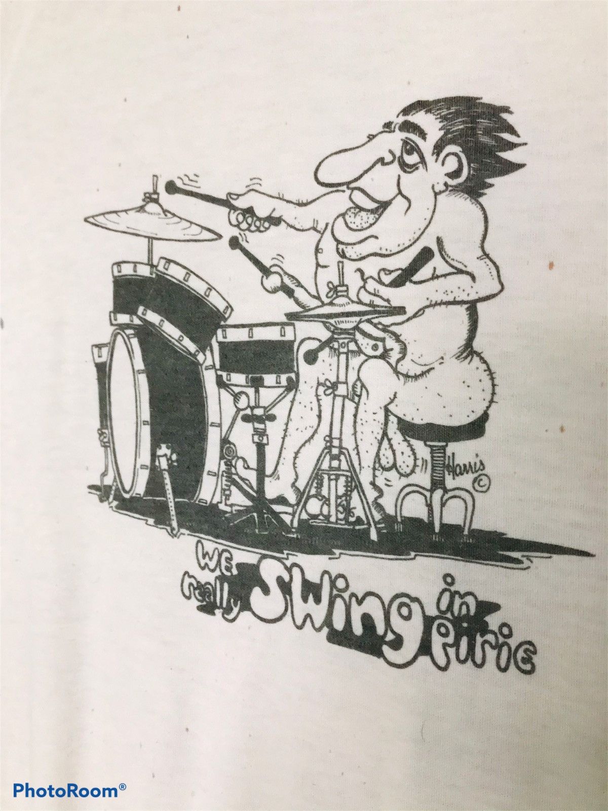 Band Tees Vtg 70s Crazy Drummer 3 Stick Paperthin Raglan Ringer tee Size US L / EU 52-54 / 3 - 3 Thumbnail
