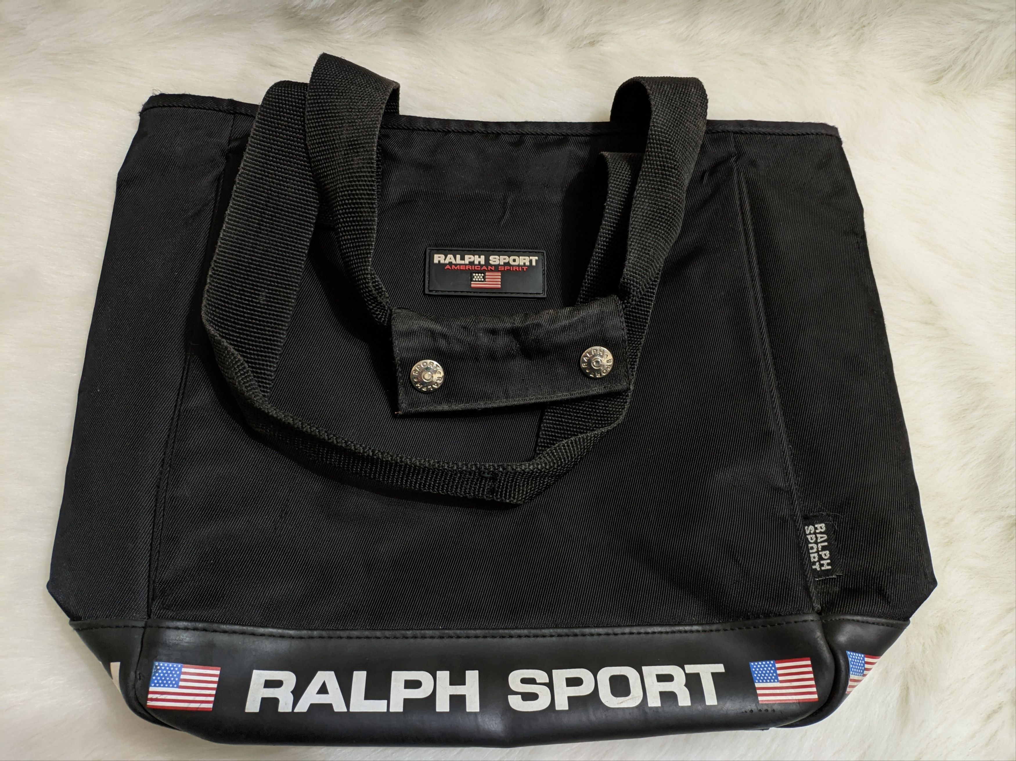 RLX Ralph Lauren × Ralph Lauren × Ralph Lauren Sport RALPH SPORT AMERICAN SPIRIT Black Nylon Sporty Tote 12"x10" Size ONE SIZE - 3 Thumbnail
