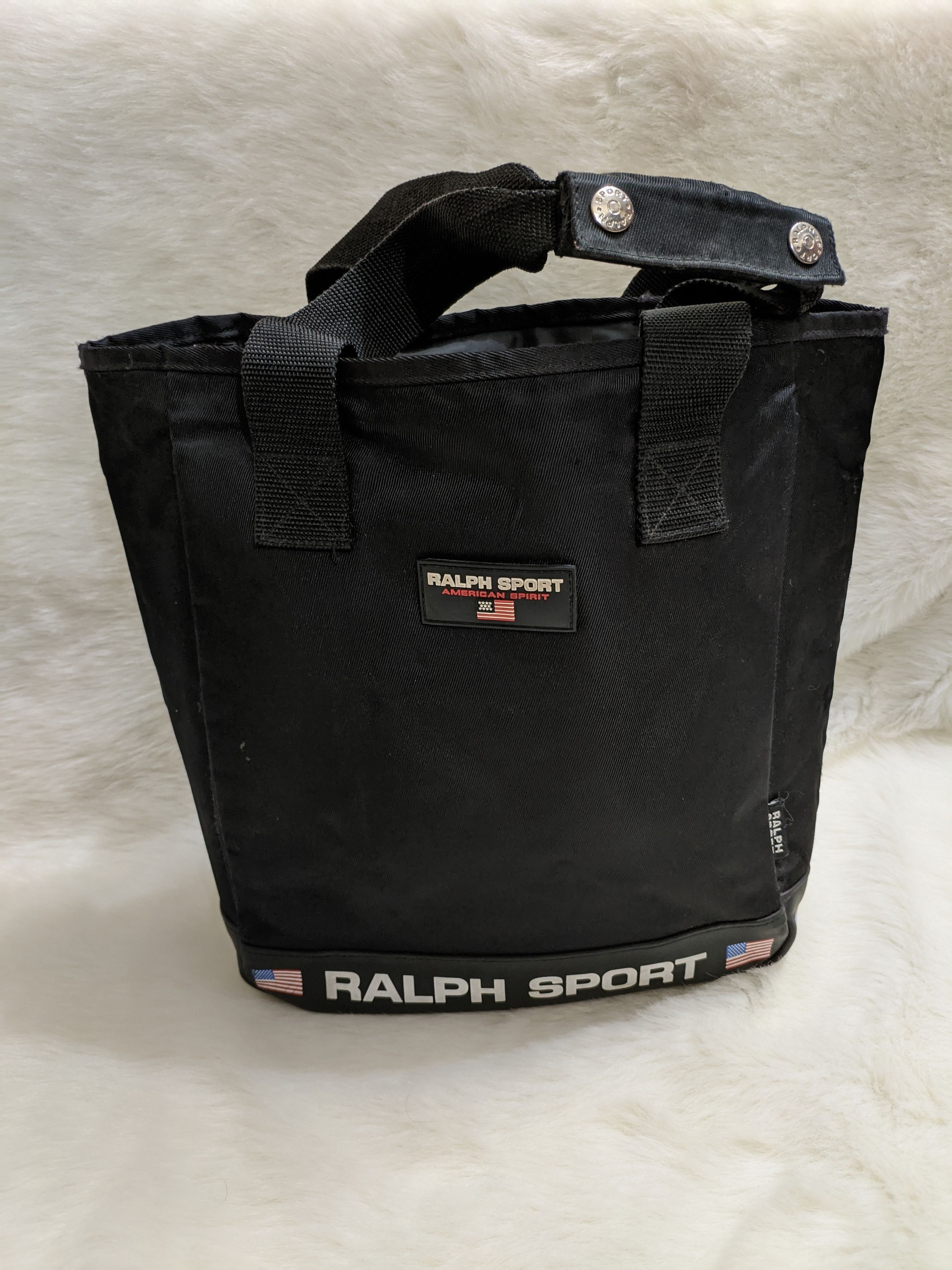 RLX Ralph Lauren × Ralph Lauren × Ralph Lauren Sport RALPH SPORT AMERICAN SPIRIT Black Nylon Sporty Tote 12"x10" Size ONE SIZE - 1 Thumbnail