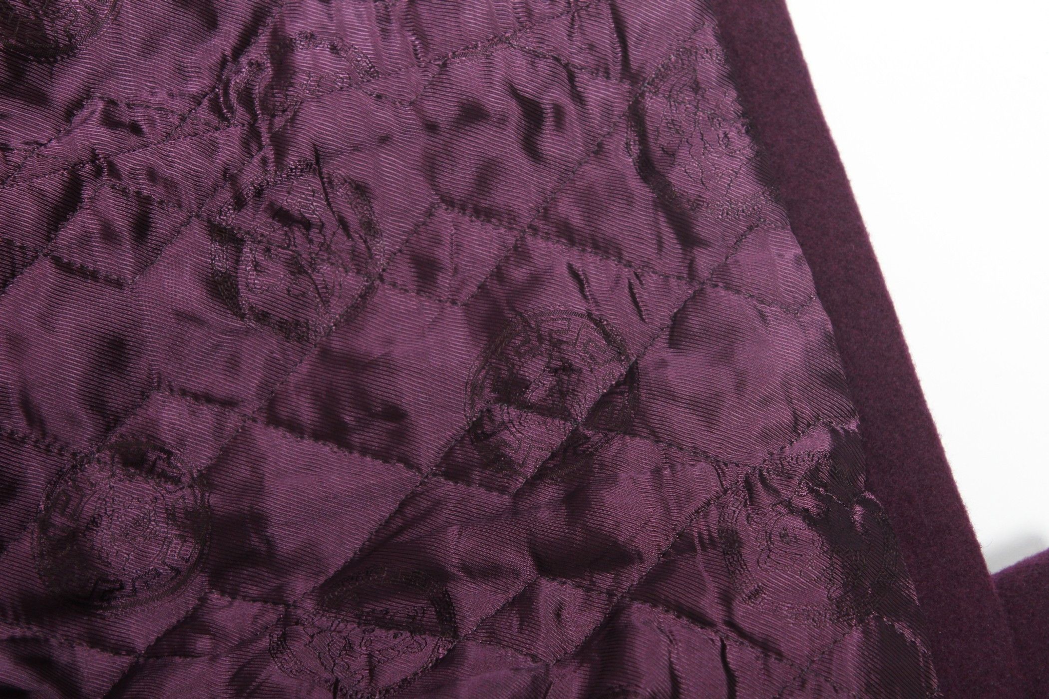 Versace PURPLE WOOL COAT WITH SHEARLING COLLAR Size US M / EU 48-50 / 2 - 5 Thumbnail