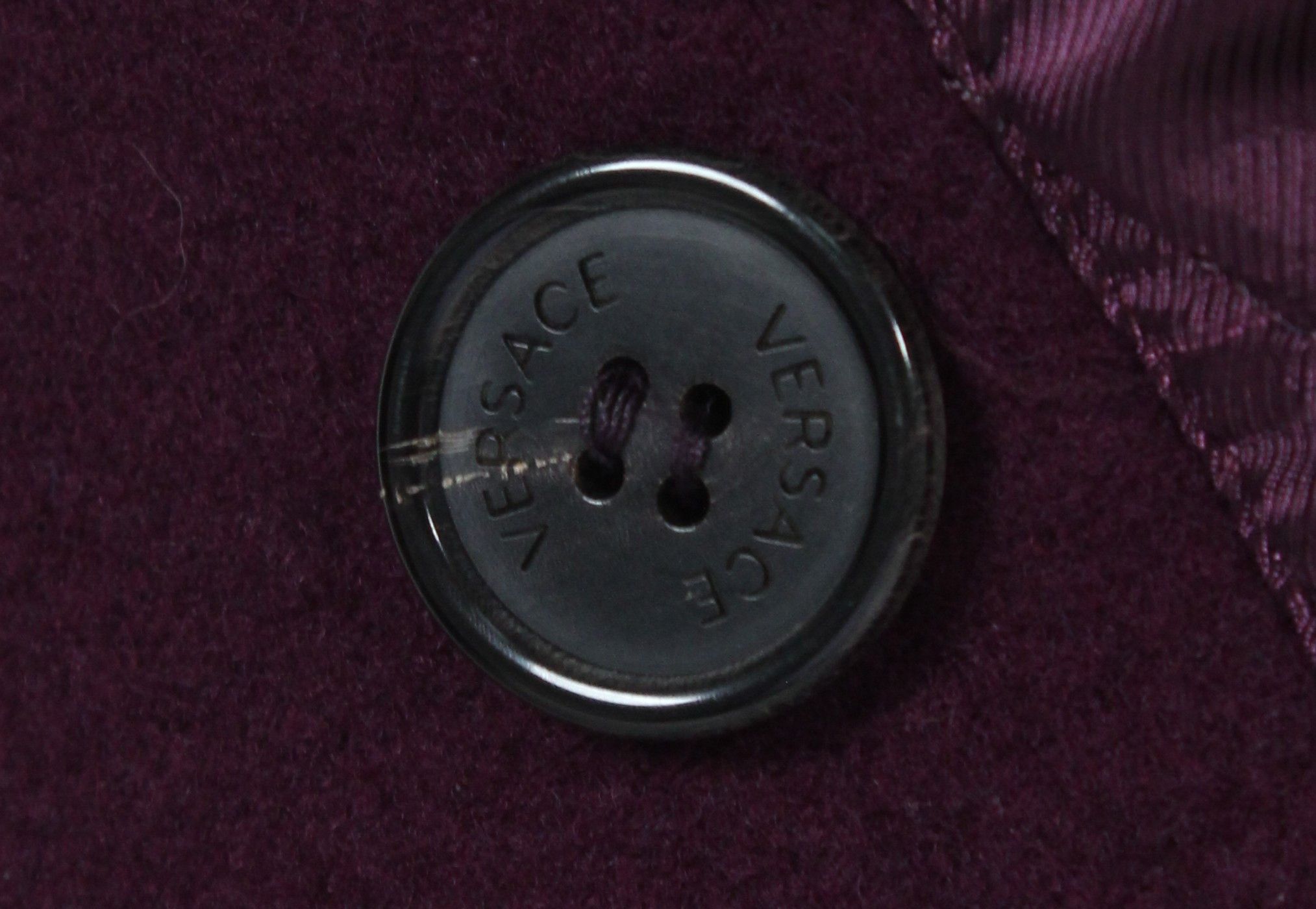 Versace PURPLE WOOL COAT WITH SHEARLING COLLAR Size US M / EU 48-50 / 2 - 6 Thumbnail