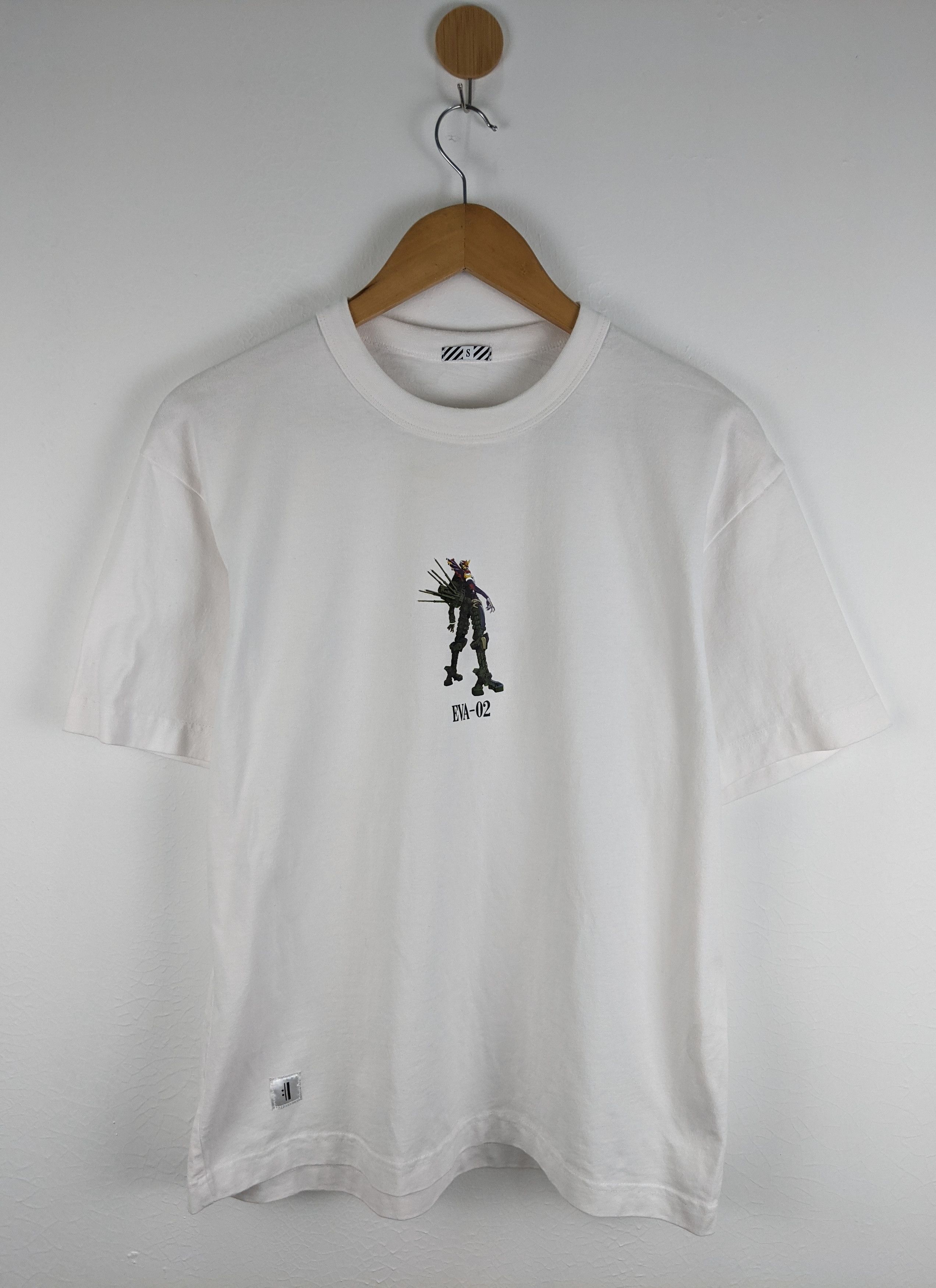 Image of Vintage Neon Genesis Evangelion Eva-02 Shirt 90's in White, Men's (Size Small)