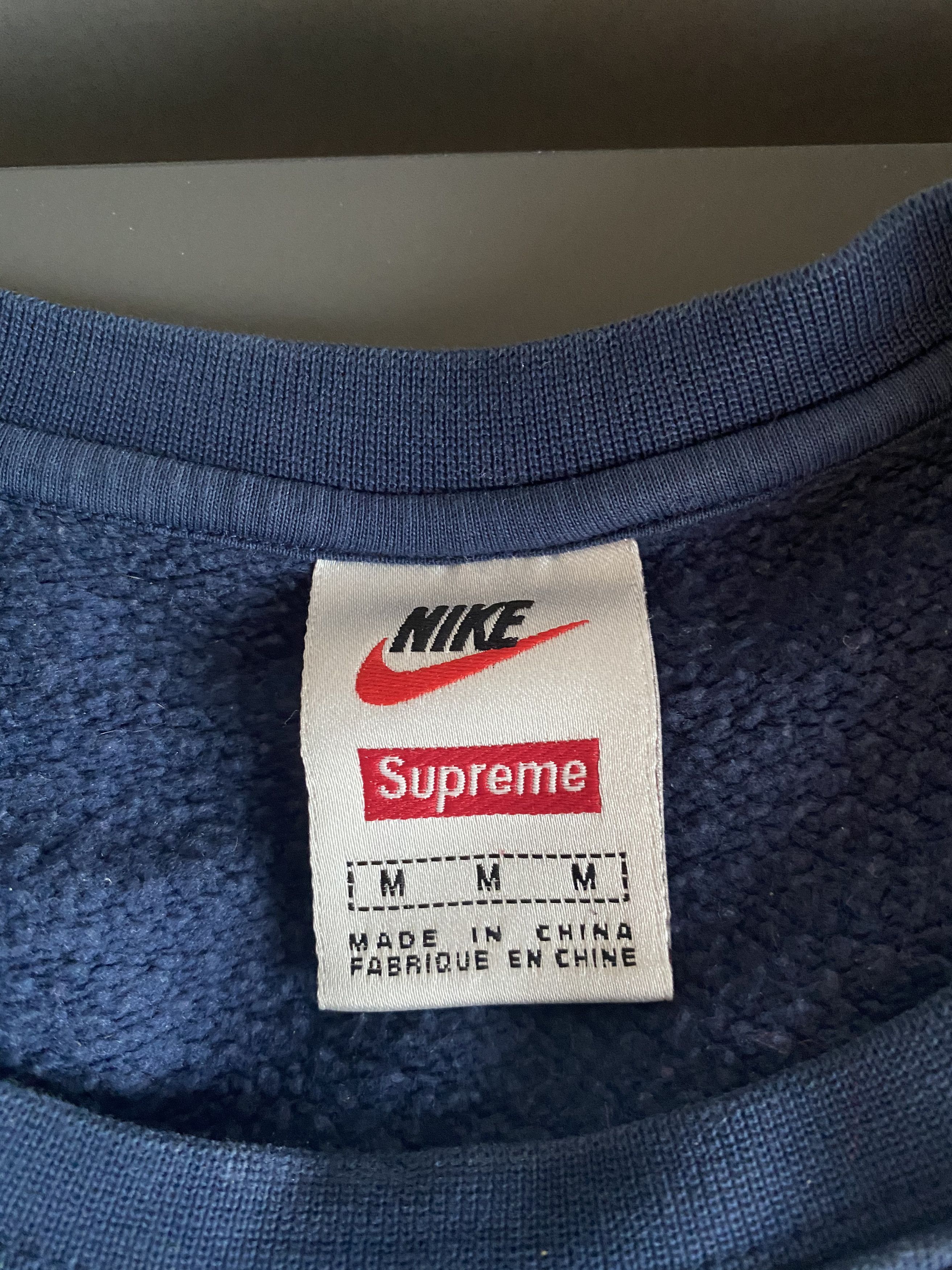 Nike × Supreme Supreme Nike Crewneck Navy | Grailed 