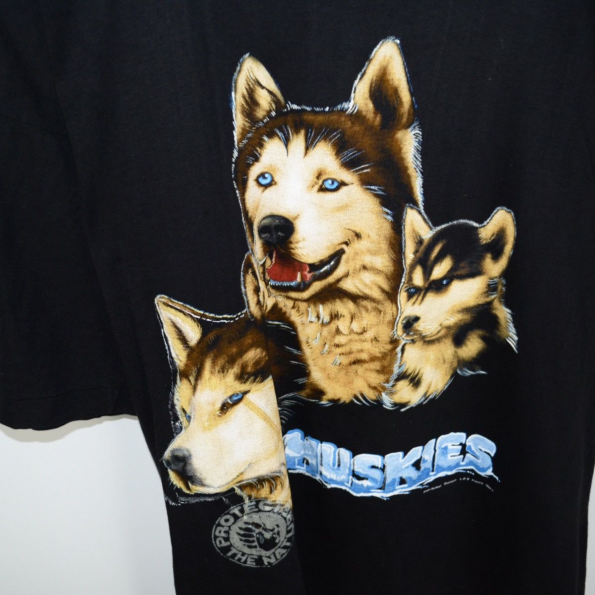 Vintage Vintage 90s Oversize y2k Huskies Tee Protect the Nature Dog Size US M / EU 48-50 / 2 - 2 Thumbnail