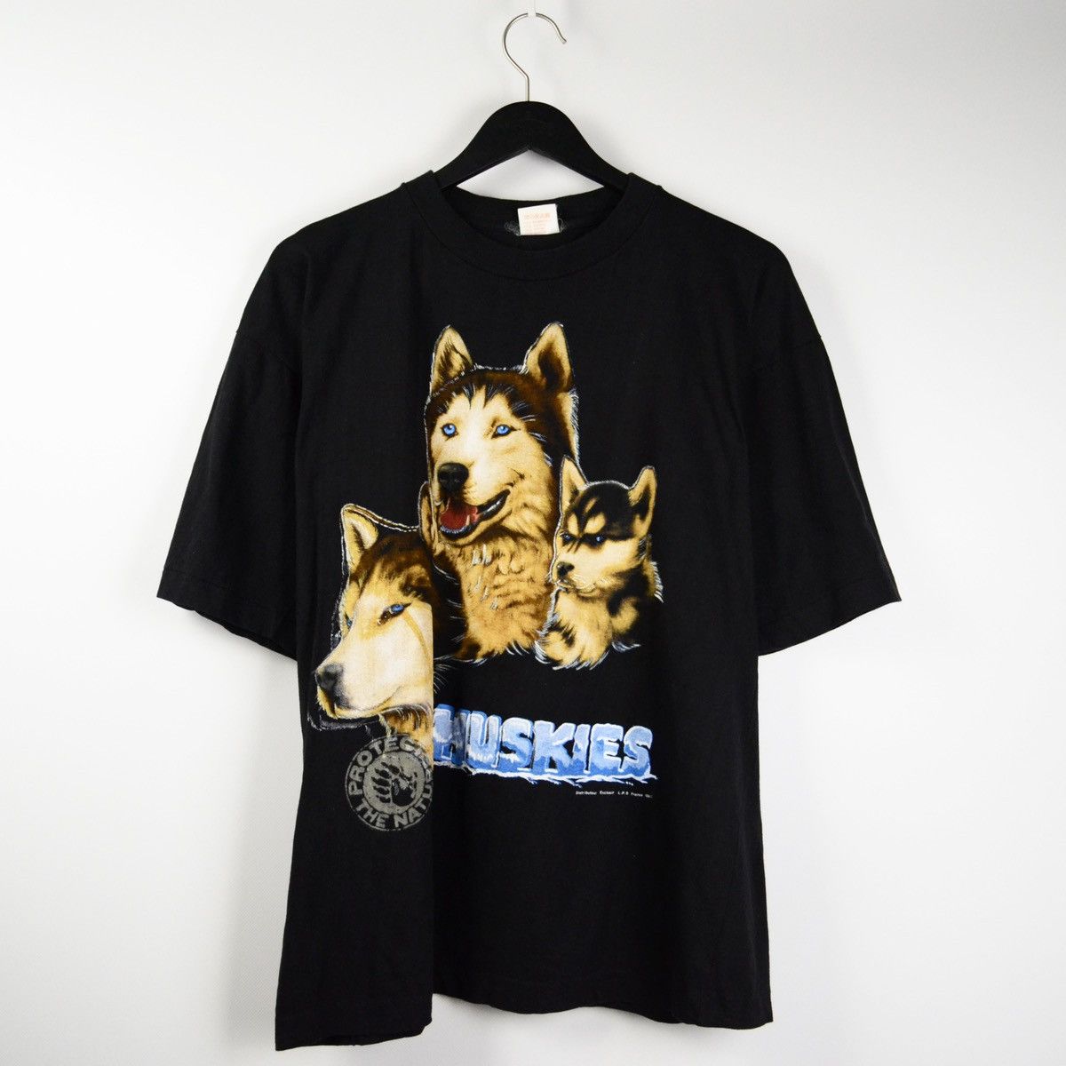 Vintage Vintage 90s Oversize y2k Huskies Tee Protect the Nature Dog Size US M / EU 48-50 / 2 - 1 Thumbnail