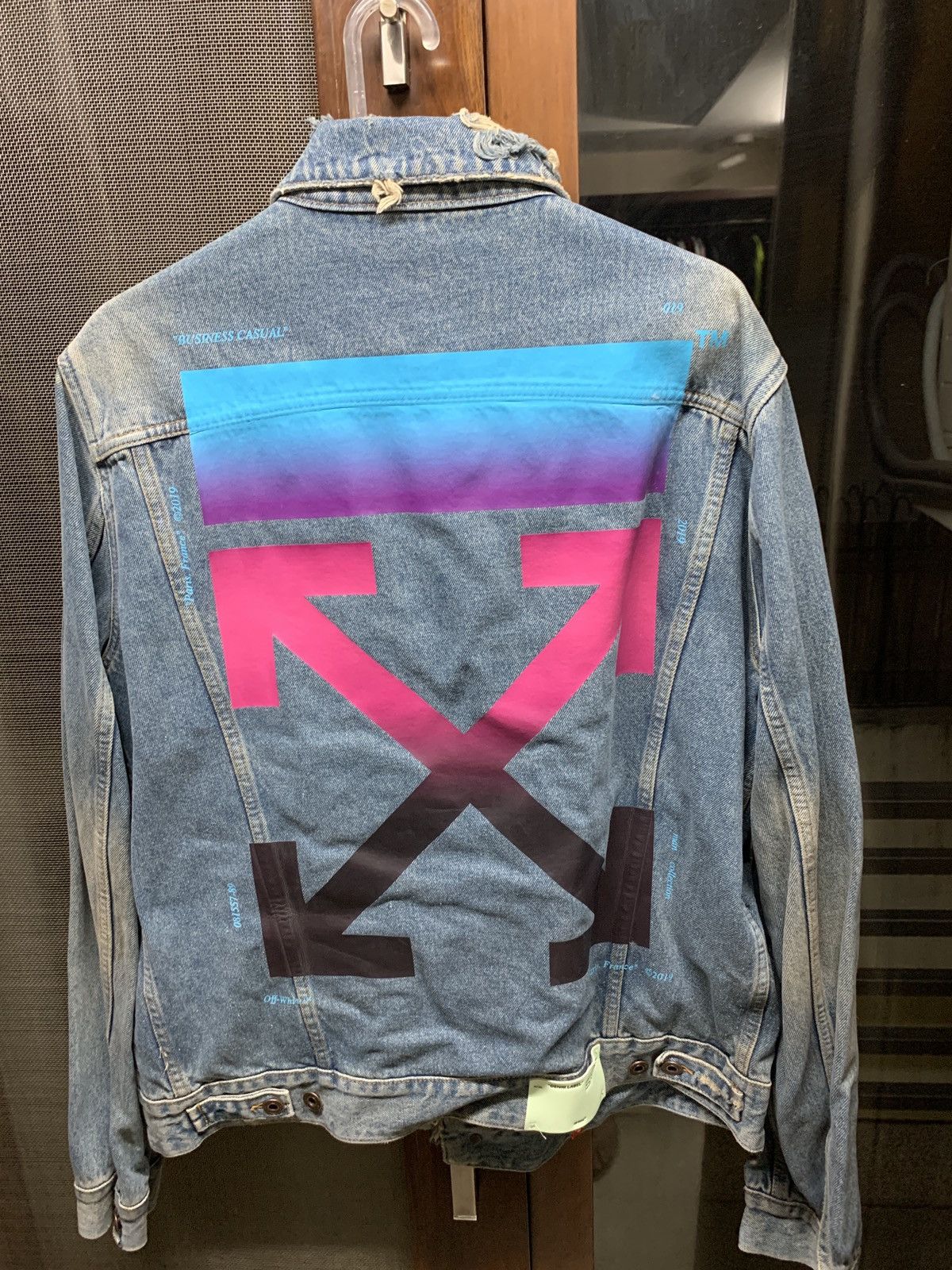 Off white denim jacket on sale gradient