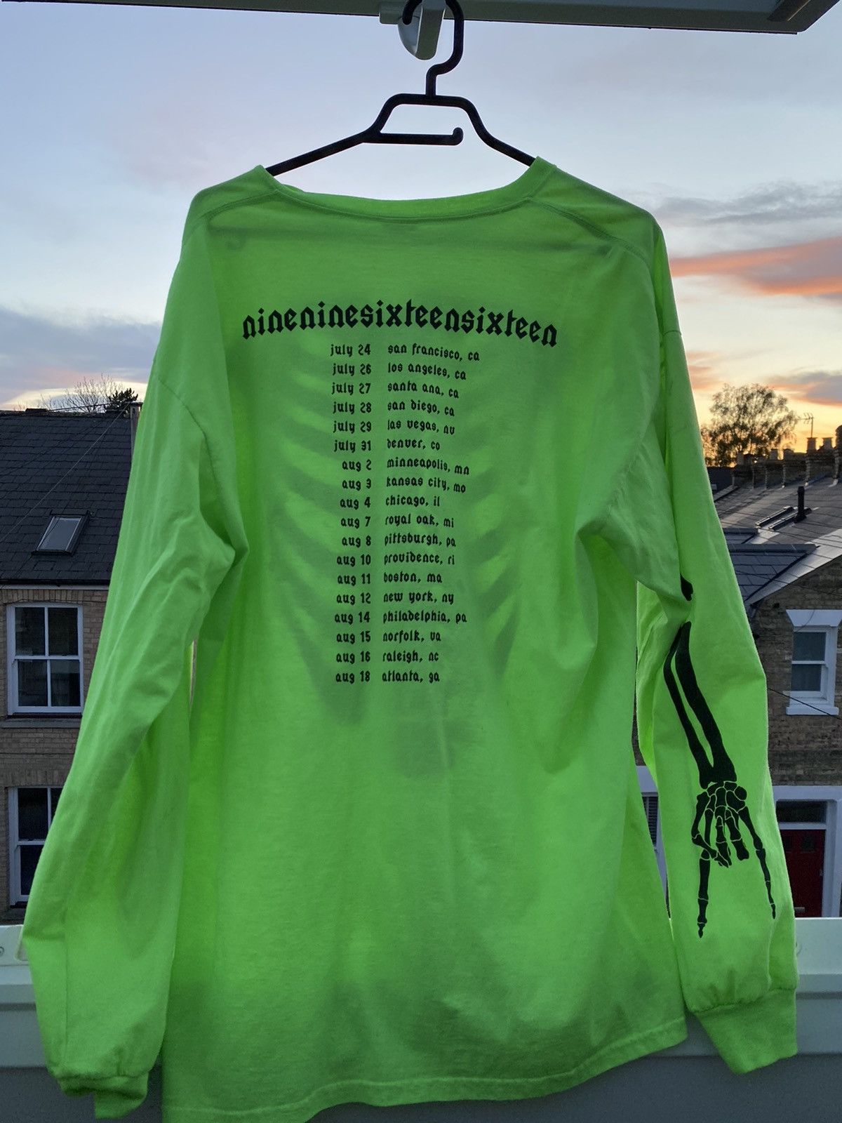AWGE LAST PRICE DROP Skeleton Bones Die Lit Neon Tour Merch Size US XL / EU 56 / 4 - 6 Thumbnail