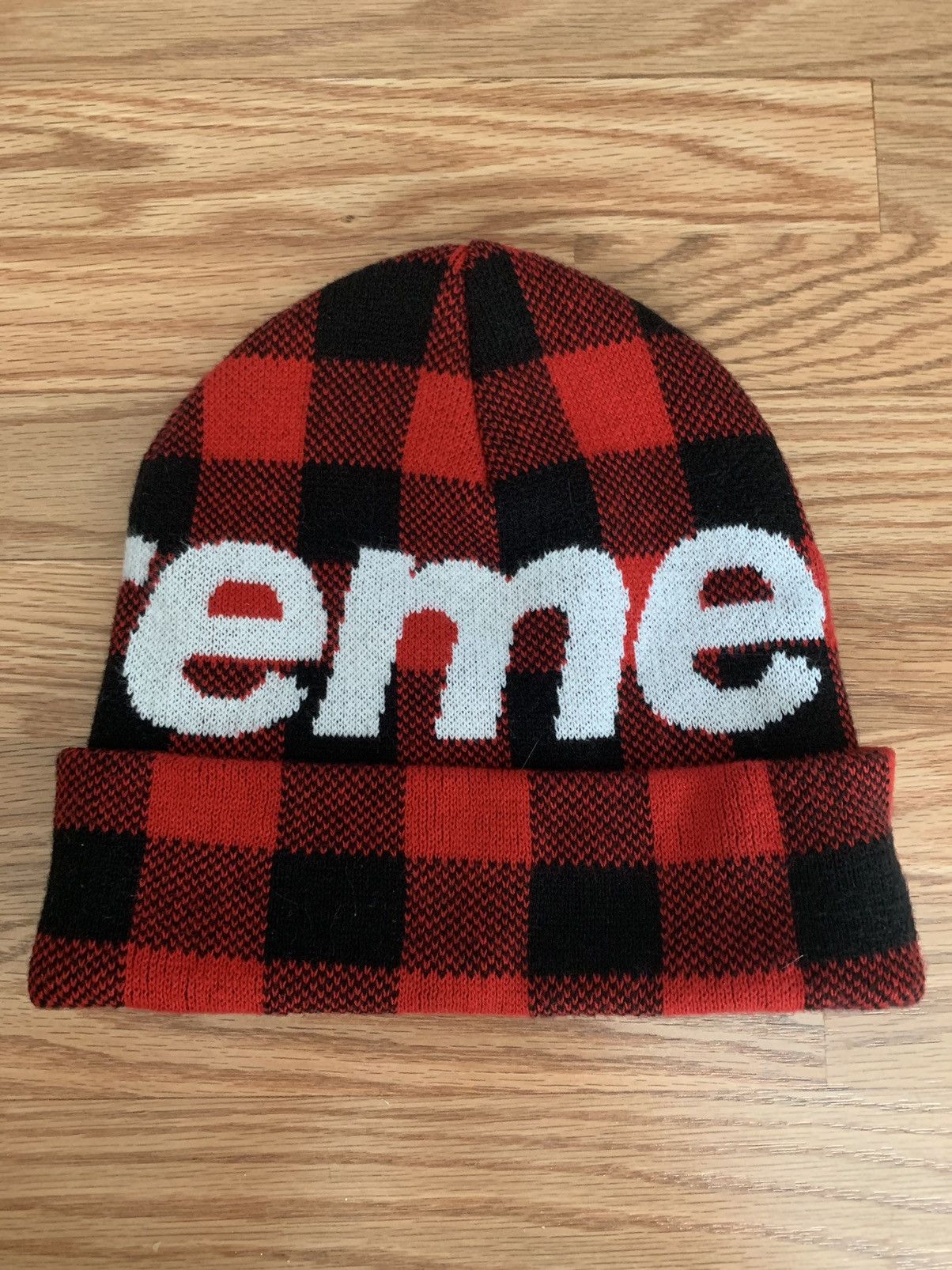 Supreme Brown and Tan Checkered newest Beanie