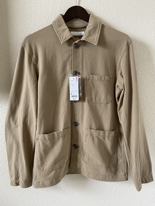 Uniqlo men washed on sale jersey work jacket