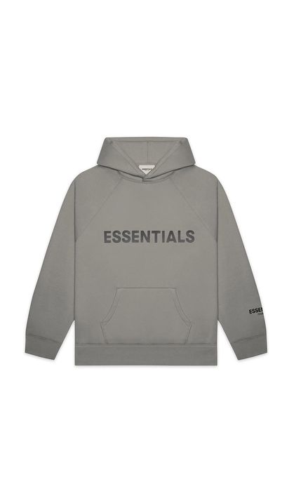 Fear of god essentials 3d discount silicon applique pullover hoodie moss