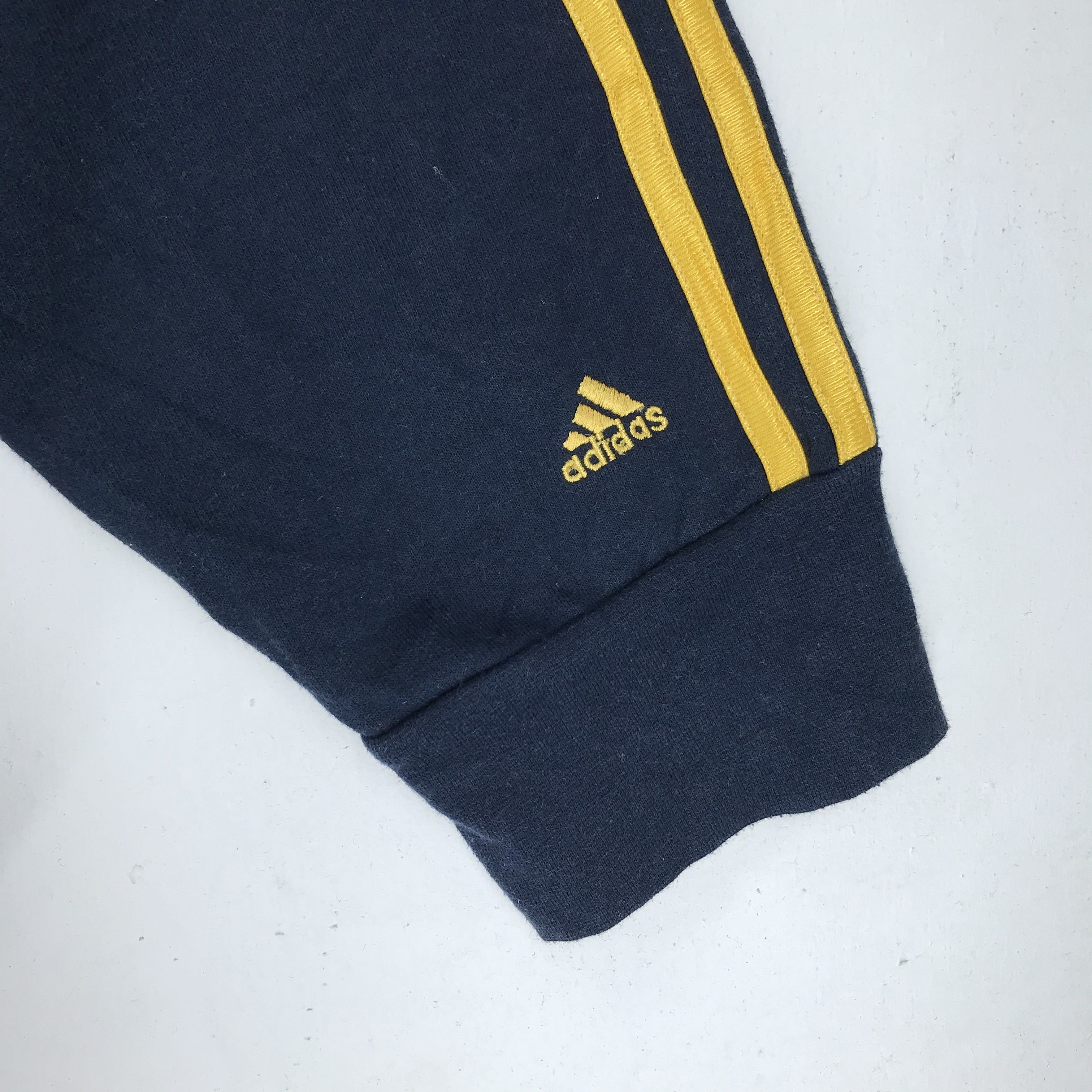 Adidas 90s Adidas 3 Big Logo Yellow Stripes Zipper Hoodie #2697-003 Size US L / EU 52-54 / 3 - 8 Thumbnail