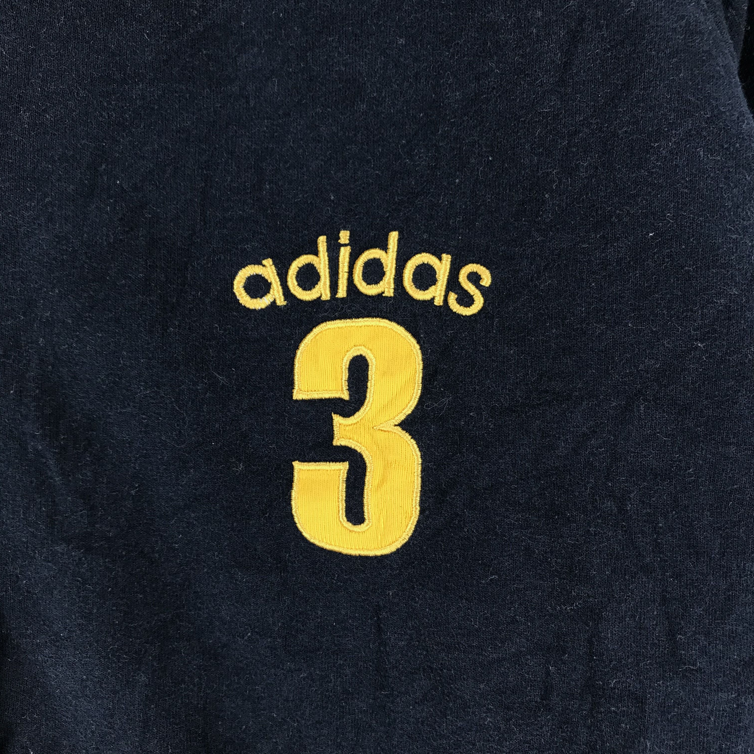 Adidas 90s Adidas 3 Big Logo Yellow Stripes Zipper Hoodie #2697-003 Size US L / EU 52-54 / 3 - 3 Thumbnail
