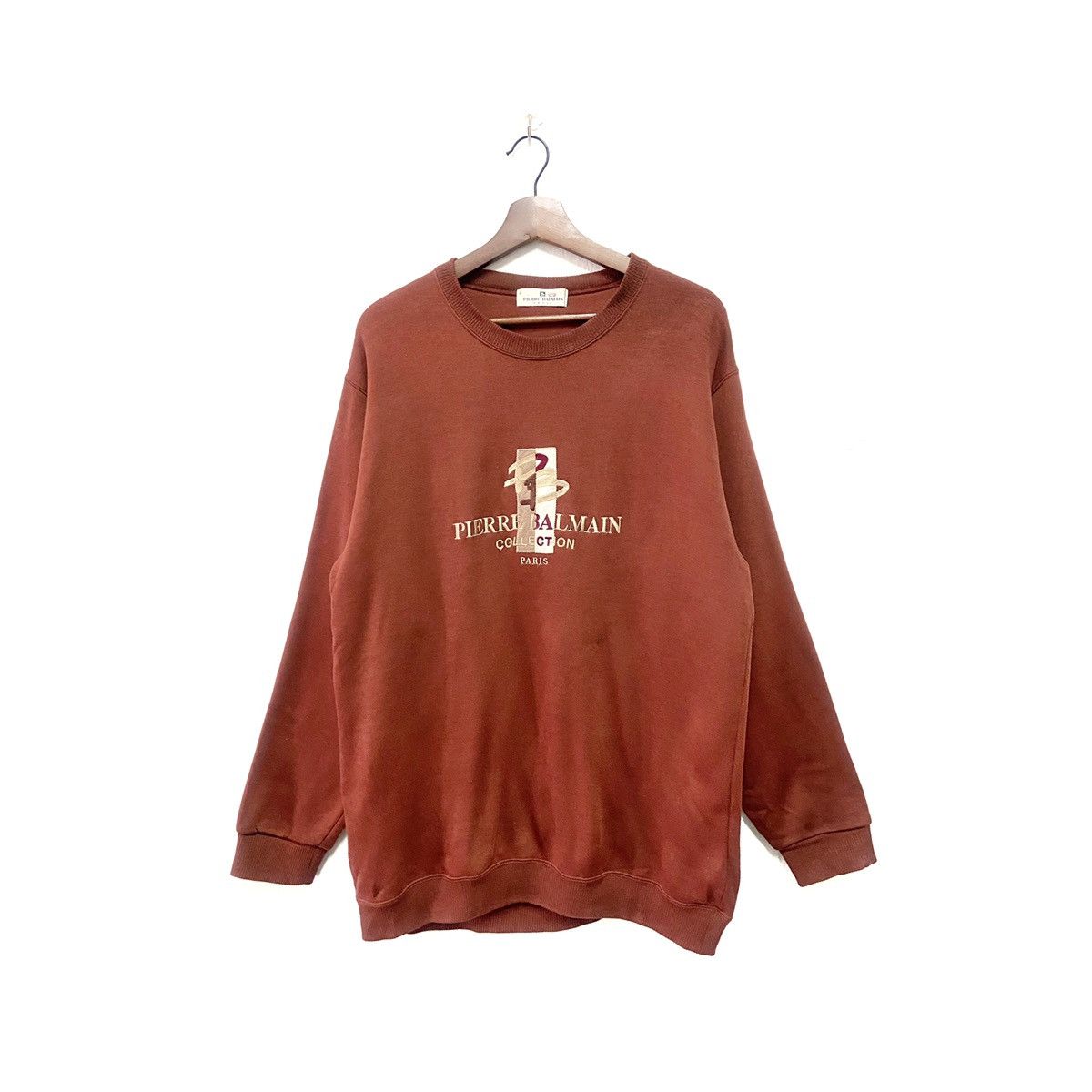 Balmain Vintage Pierre Balmain Big Logo Embroidered Sweatshirt Size US L / EU 52-54 / 3 - 1 Thumbnail
