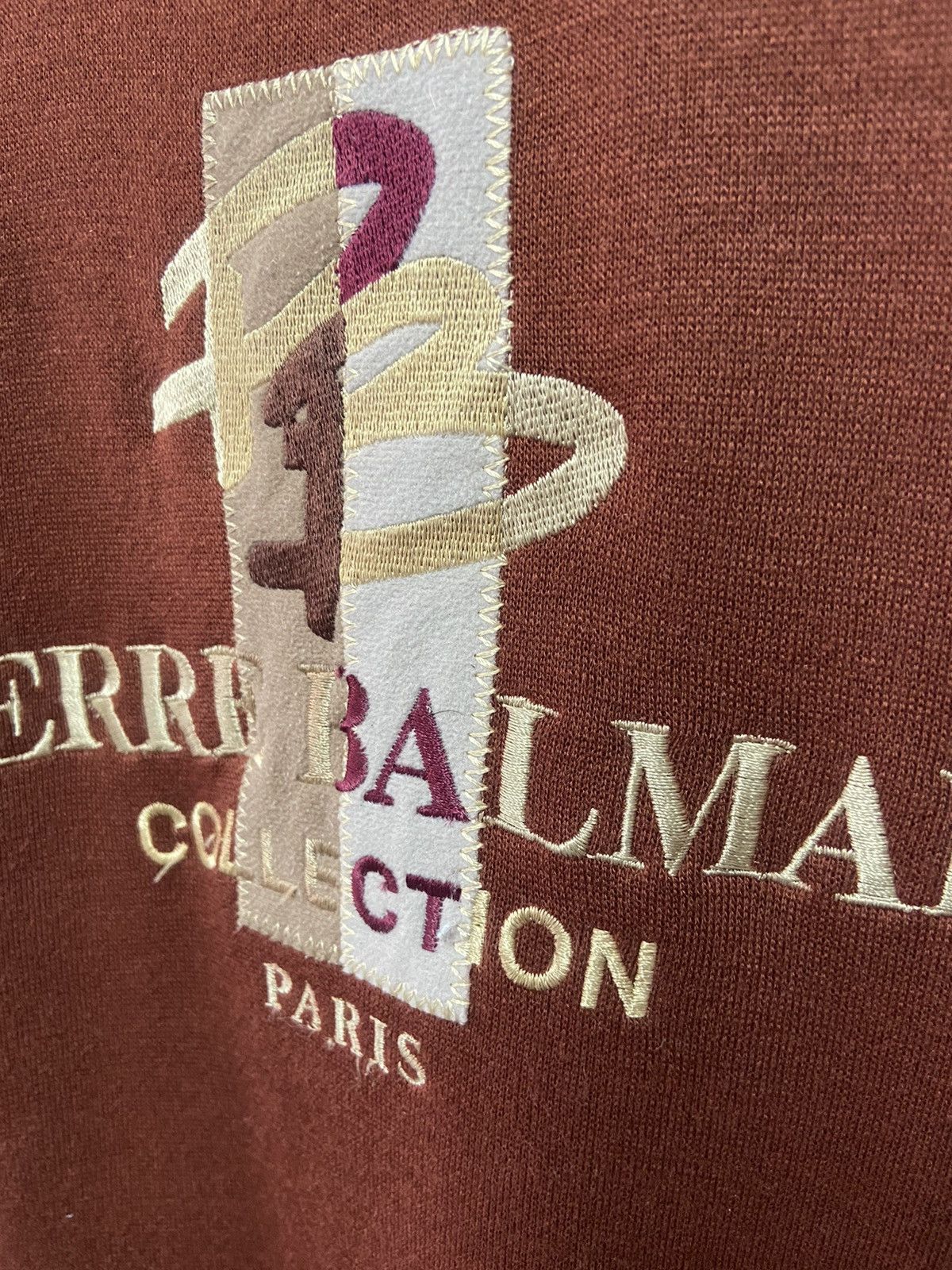 Balmain Vintage Pierre Balmain Big Logo Embroidered Sweatshirt Size US L / EU 52-54 / 3 - 3 Thumbnail