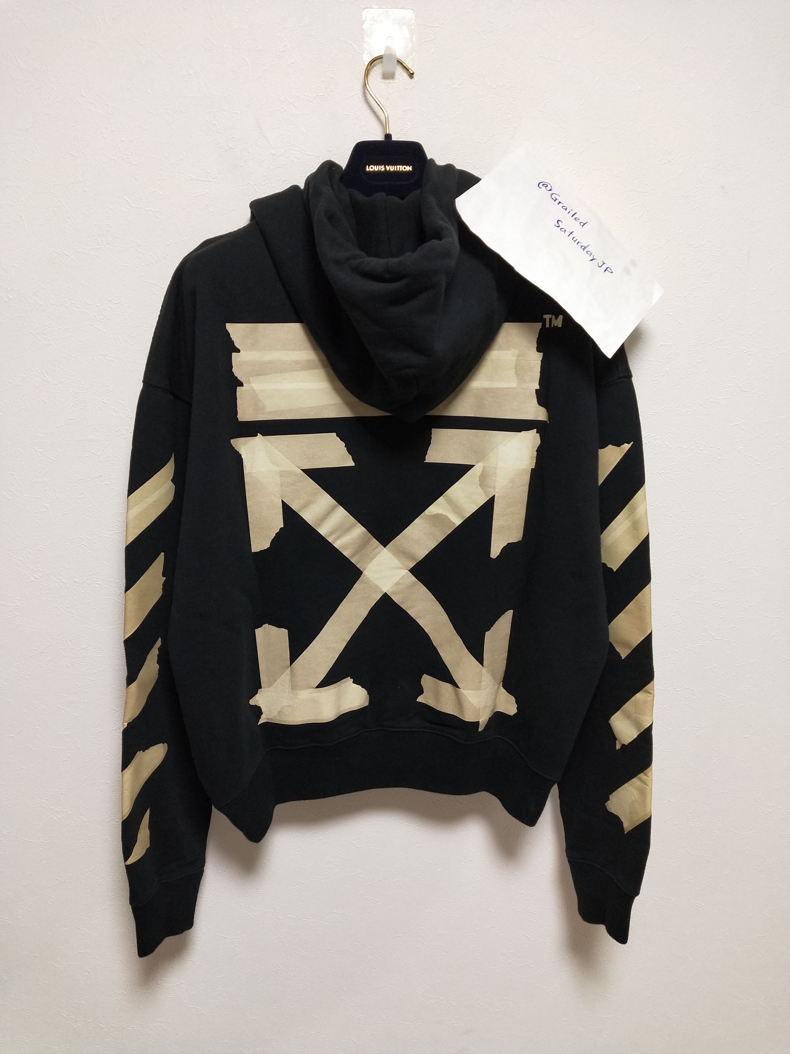 Off white best sale tape hoodie black