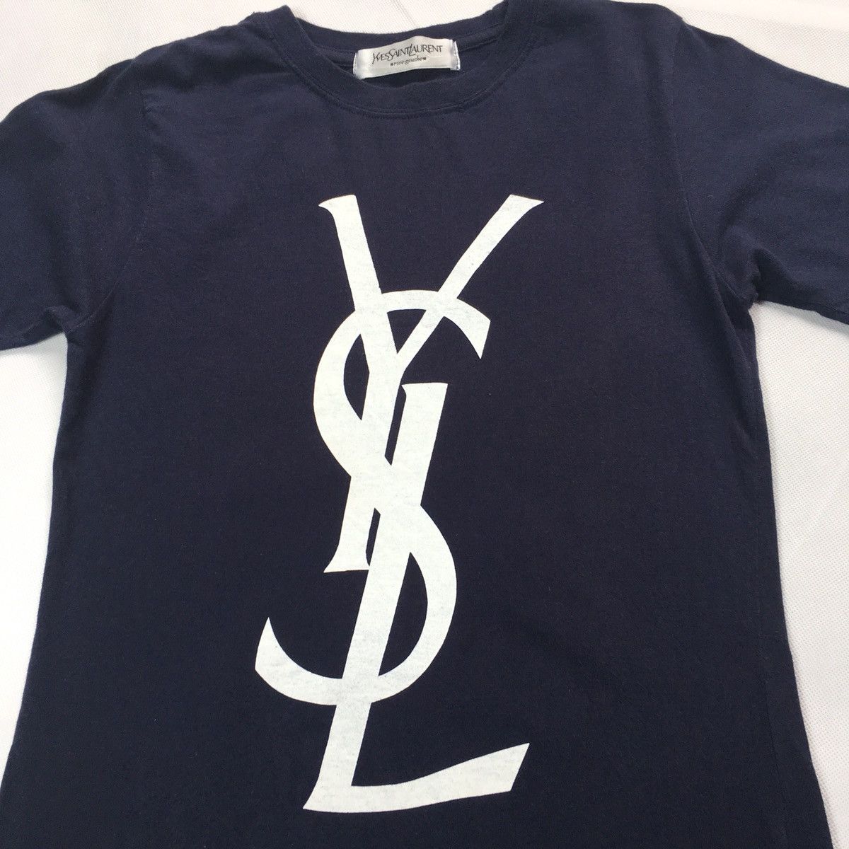 Yves Saint Laurent YSL Yves Saint Laurent Rive Gauche Big Logo Tshirt Size US XS / EU 42 / 0 - 2 Thumbnail