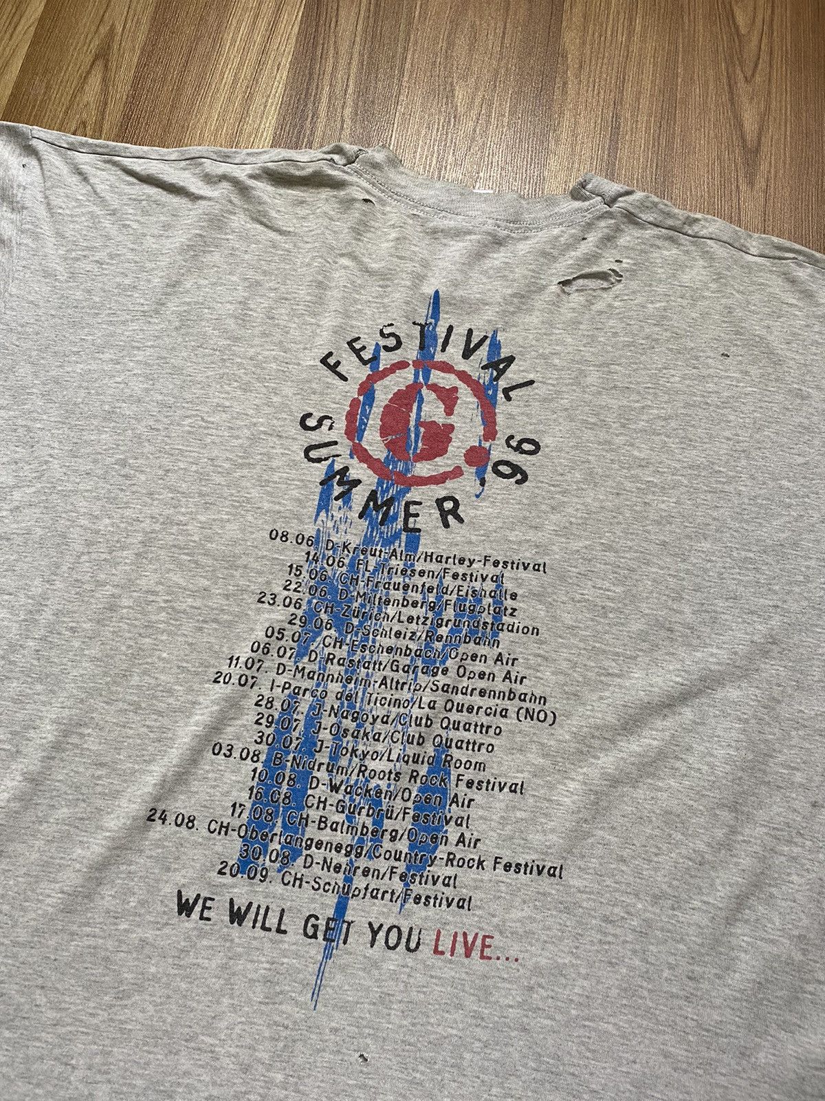 Band Tees × Vintage Vintage 1996 Gotthard Festival Band T Shirt Men’s Tee Size US XL / EU 56 / 4 - 5 Thumbnail