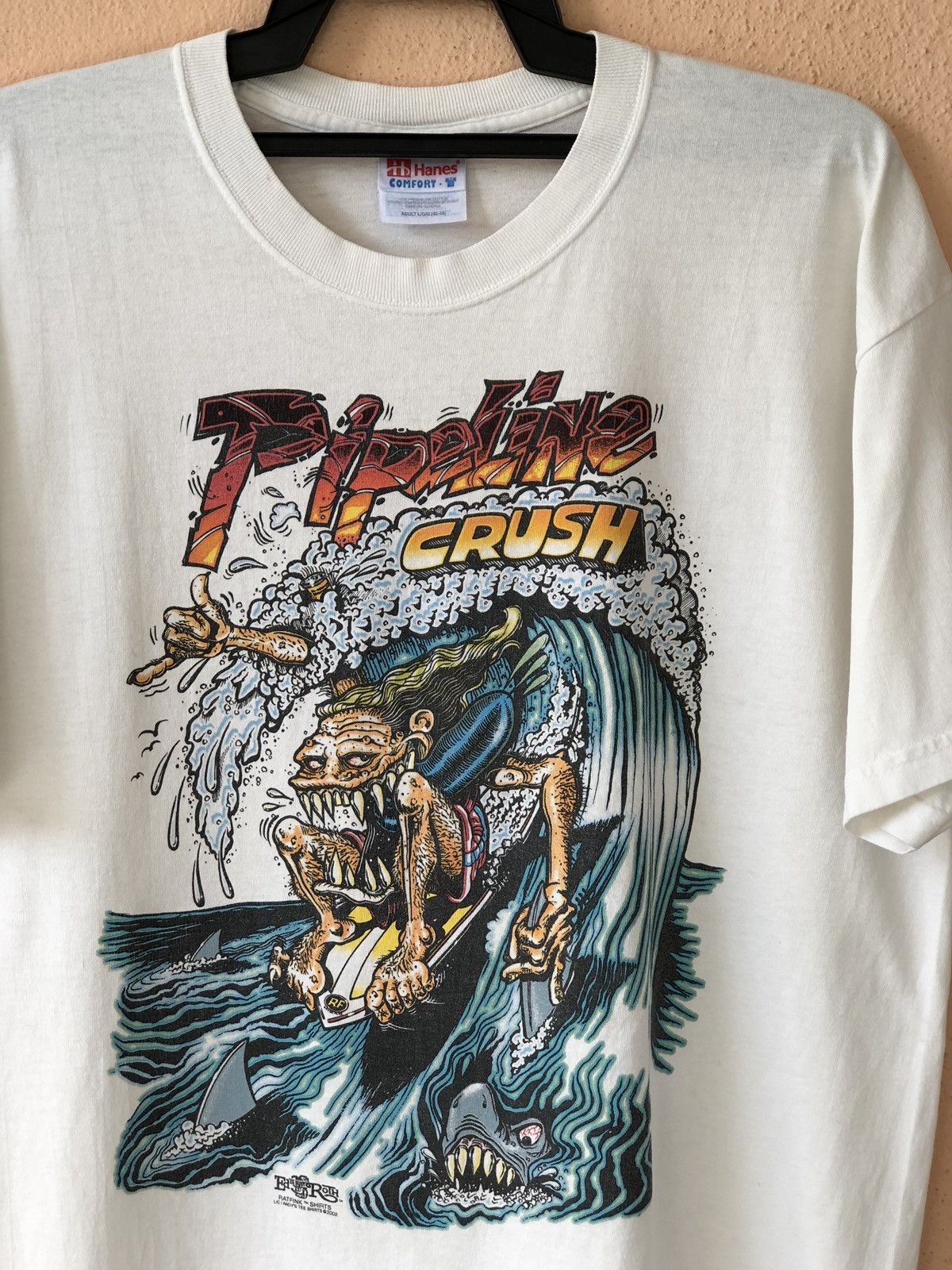Santa Cruz Skateboards × Vintage Vintage Ratfink Pipeline Crush Skateboard Rare Tee Size US L / EU 52-54 / 3 - 2 Thumbnail