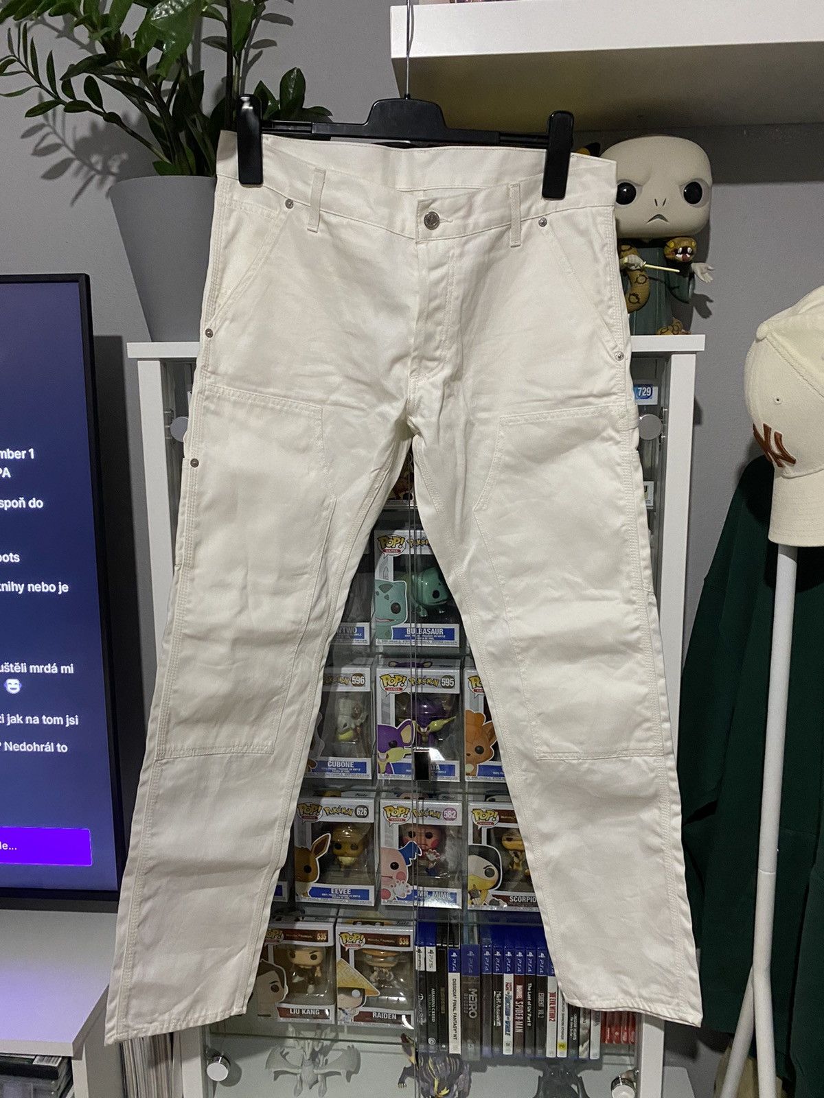 Image of A P C x Carhartt Denim Jeans Double Knee Mission Pant in White, Men's (Size 33)