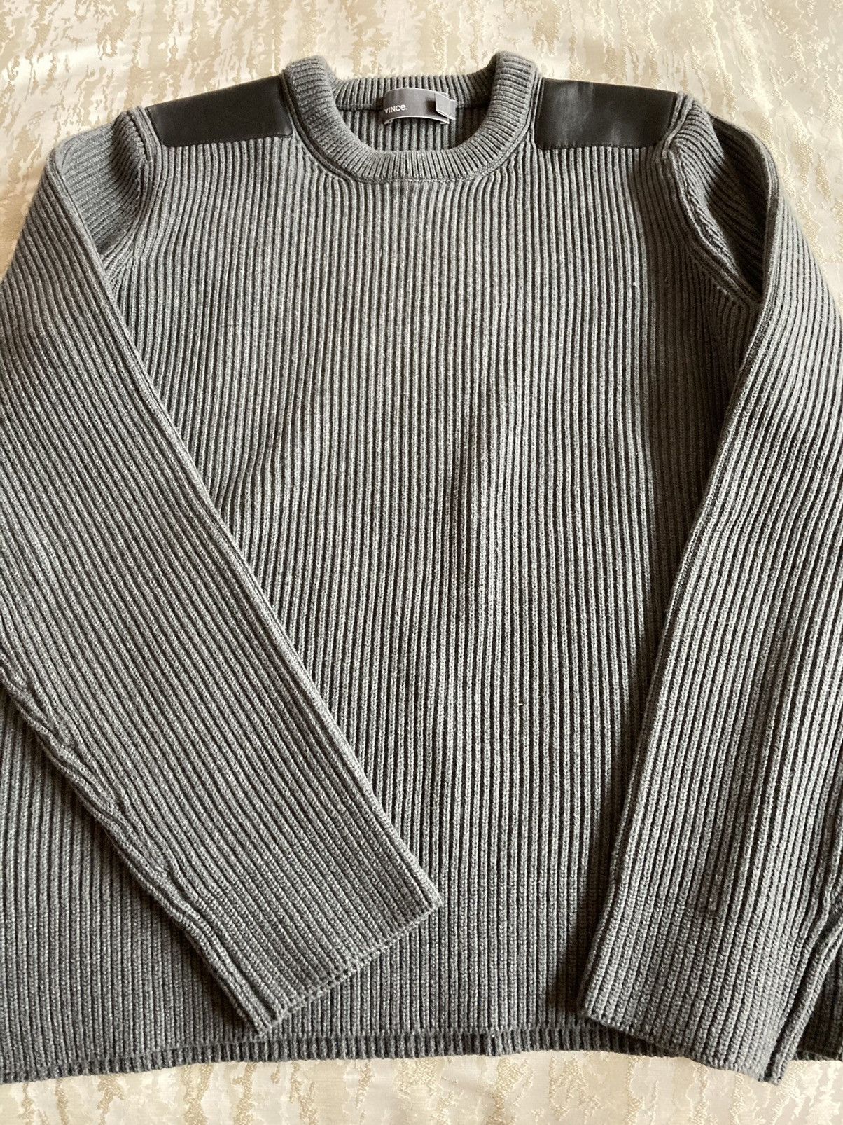 Vince Leather detail. Cotton sweater Size US M / EU 48-50 / 2 - 1 Thumbnail