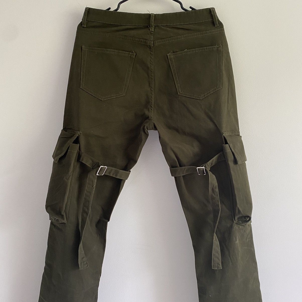 Japanese Brand ❇️ Vuja De Cargo Flare Technician Pants Alternative (Olive) Size US 30 / EU 46 - 2 Thumbnail