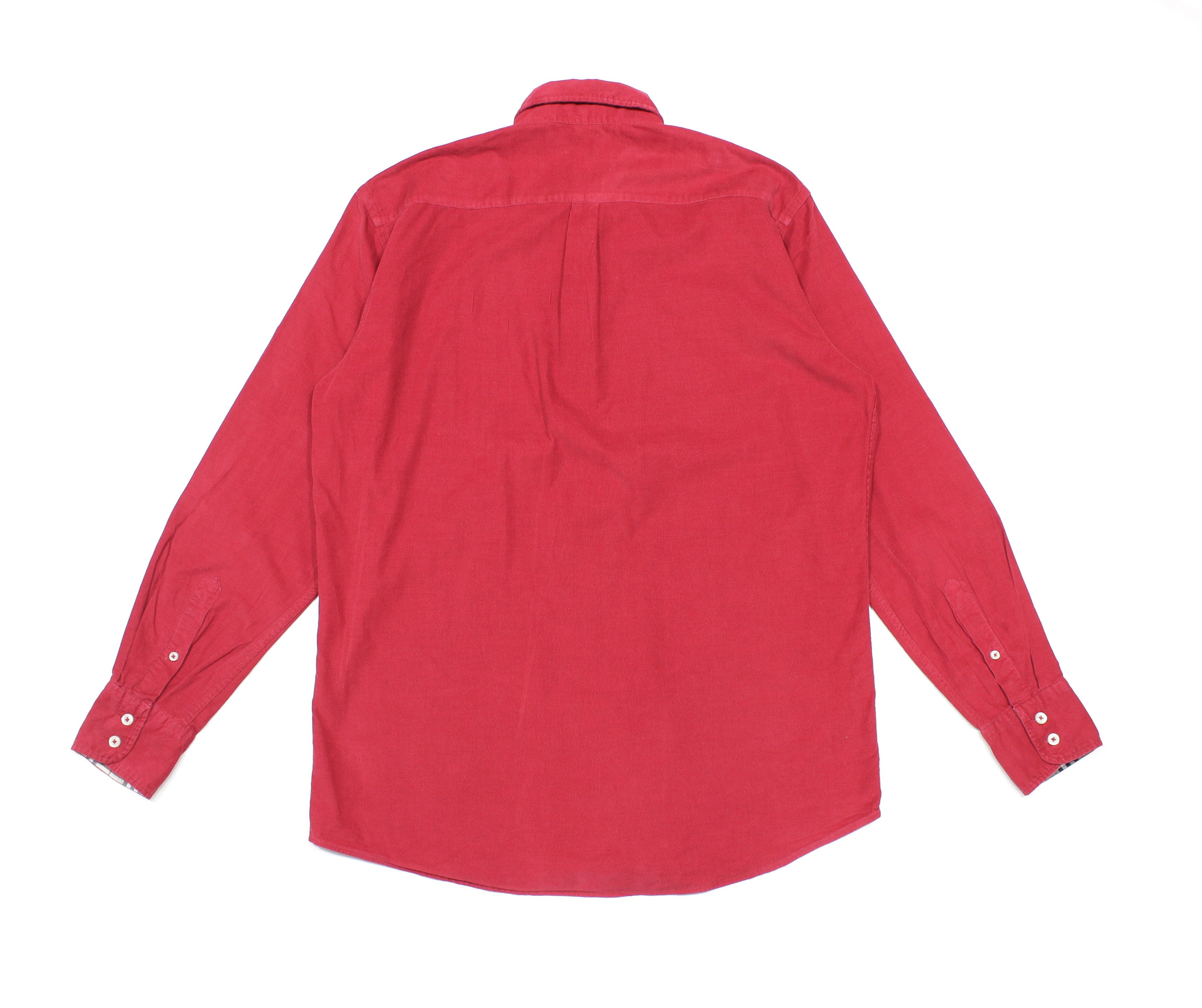 Burberry 00S Logo Nova Check Corduroy Shirt Vintage Size US XL / EU 56 / 4 - 2 Thumbnail