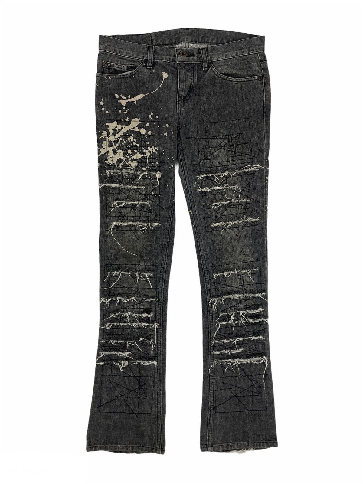 Hysteric Glamour Paint Splatter Distressed Denim Size US 29 - 1 Thumbnail