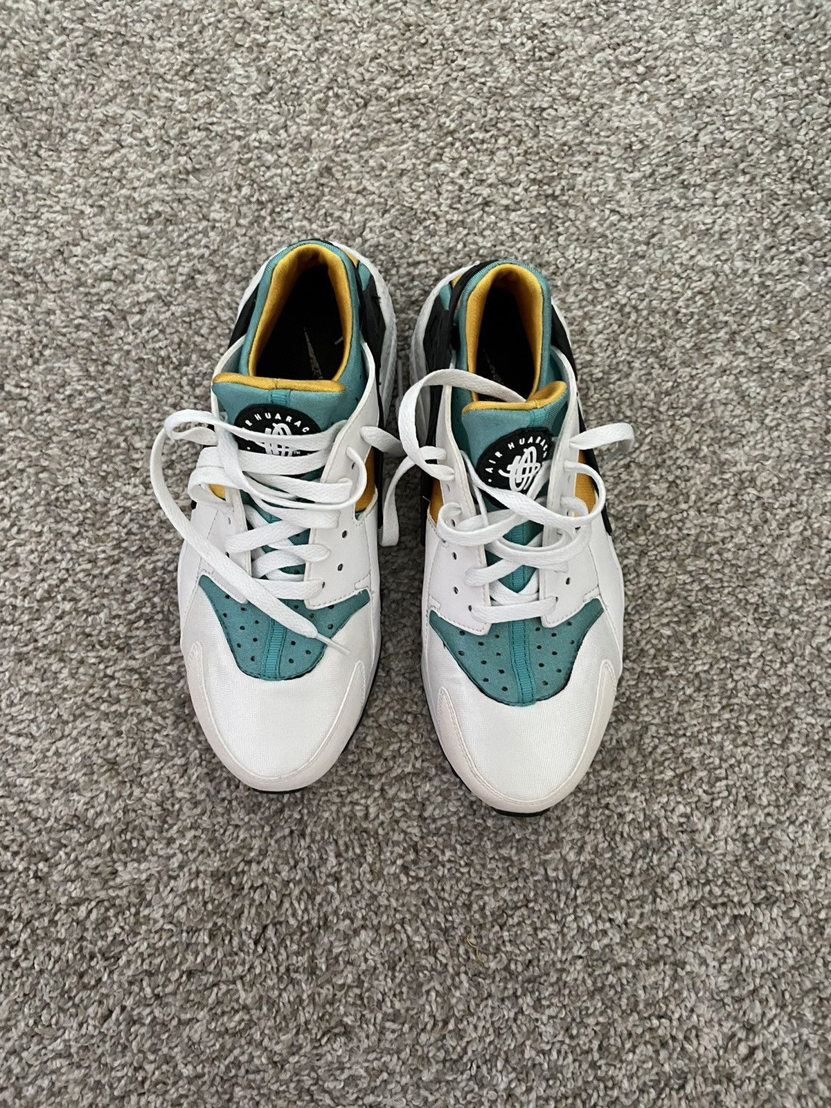 Nike Air Huarache White Turquoise Gold 2014
