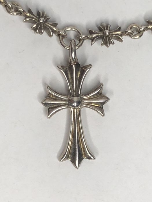 Chrome hearts silver necklace with cross, authentic signed RARE