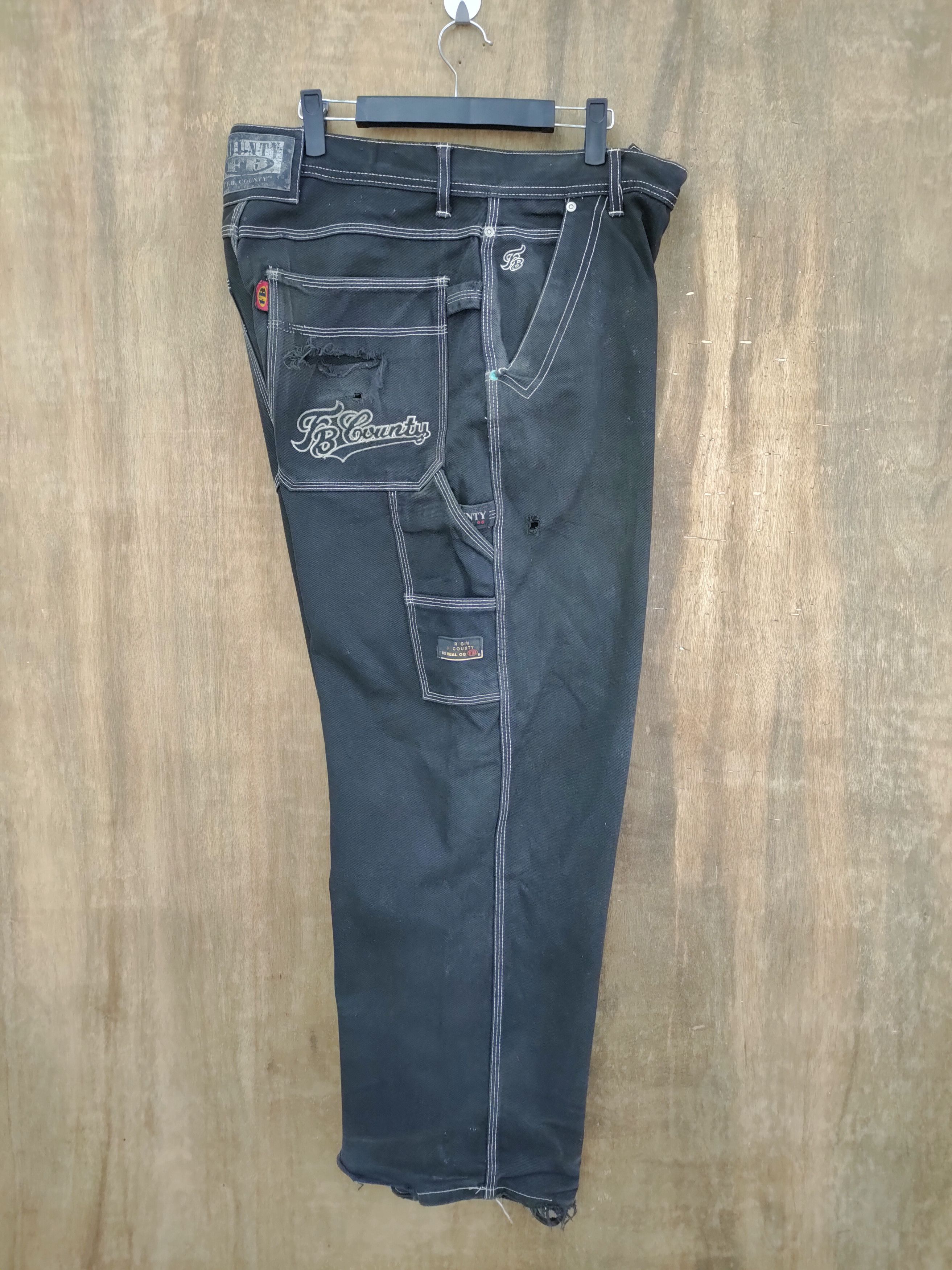 Japanese Brand VINTAGE FB COUNTY FADED BLACK DISTRESSED CARGO PANTS Size US 36 / EU 52 - 13 Thumbnail