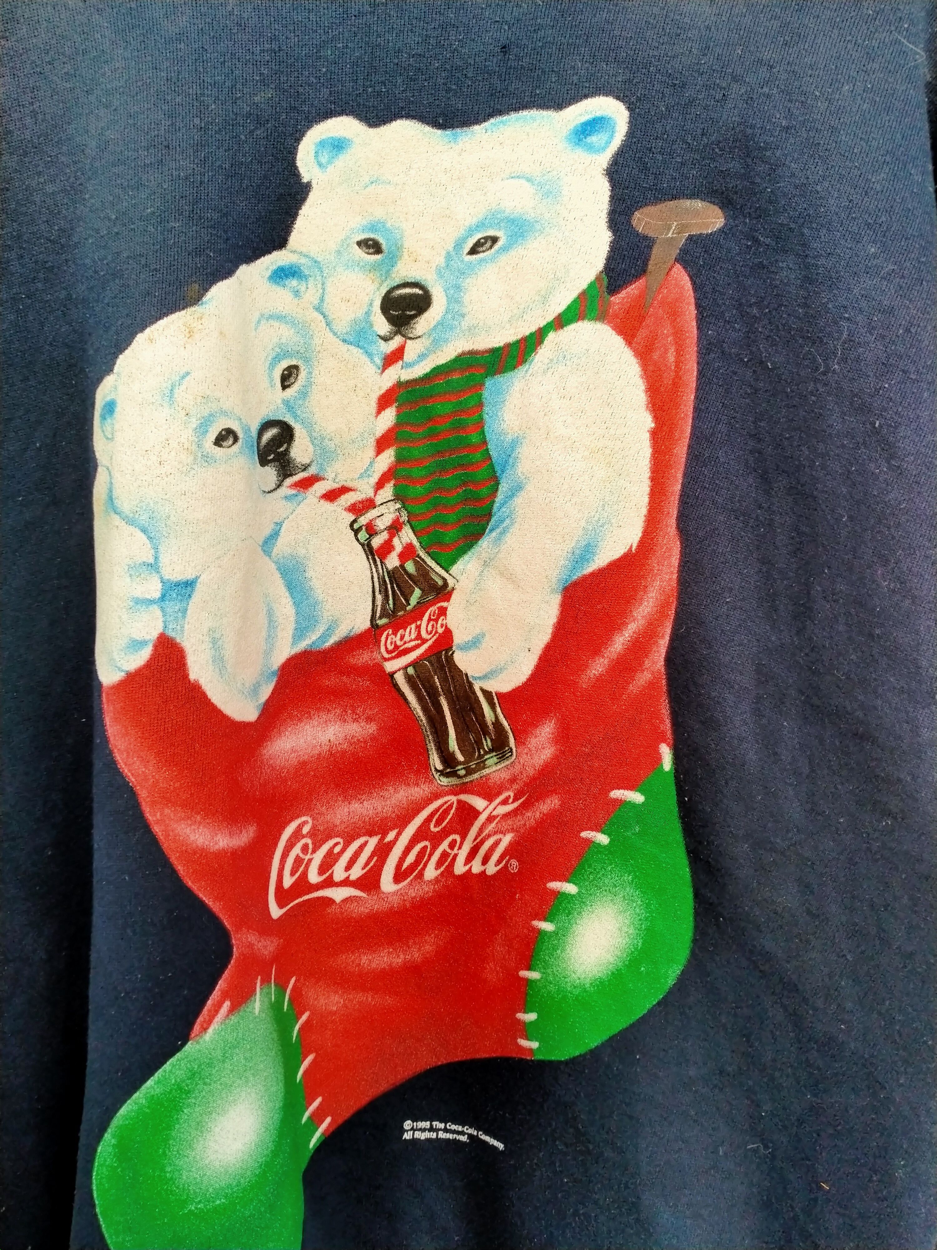 Coca Cola × Vintage Distressed Vintage 90's Coca Cola Bear Sweatshirt Size US XL / EU 56 / 4 - 7 Thumbnail