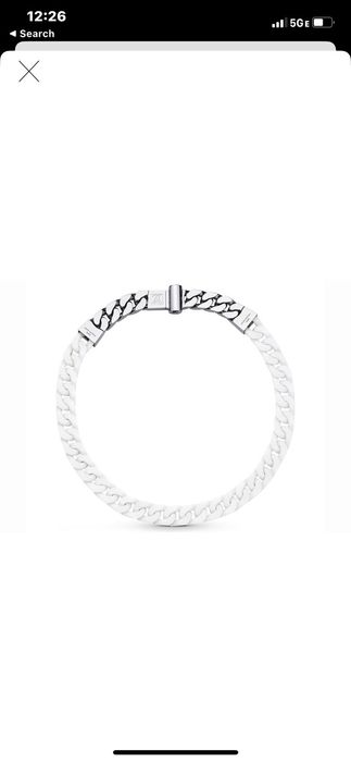 Louis Vuitton Louis Vuitton Virgil Abloh White Ceramic cuban link necklace