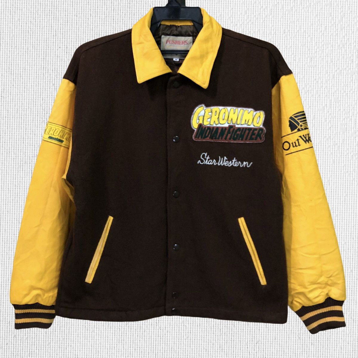 Vintage Vintage Geronimo Indian Fighter Varsity Jacket Size US M / EU 48-50 / 2 - 2 Thumbnail